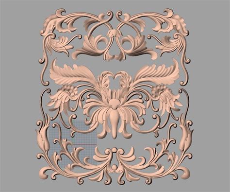 Door Flower Relief Model Stl Format For Cnc Carving E482 3d Model