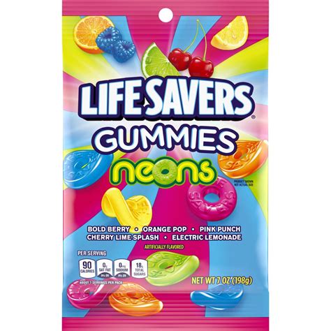 Life Savers Neons Gummies 7oz Bag The Hookah Shop