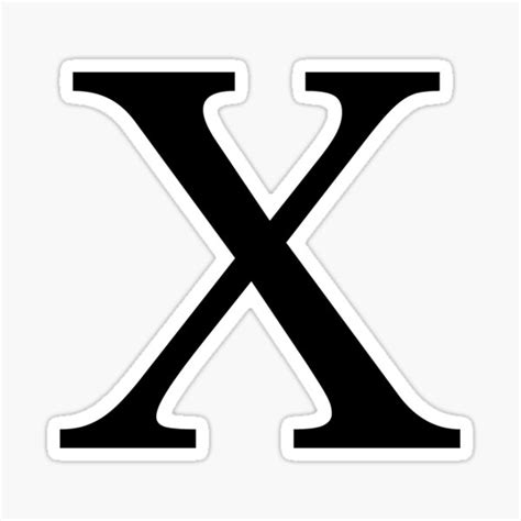 Letter X Black Color Sticker For Sale By Funstudio Redbubble