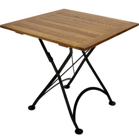 Sunnydaze European Chestnut Wood Folding Square Bistro Table 31 Inch