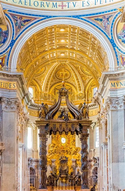 The Altar Of Saint Peter S Basilica In Vatican Editorial Image Image