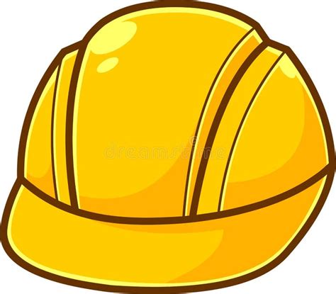 Cartoon Yellow Construction Helmet Stock Vector Illustration Of