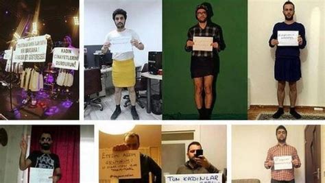 Turkish Men Wear Skirts In A Solidarity Protest About Violence Against Women