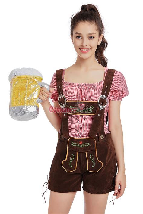 ladies oktoberfest costume beer maid wench german lederhosen dirdnl fancy dress ebay