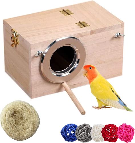 Buy Hamiledyi Wood Parakeet Nesting Box Parrot Breeding Box Kit Bird