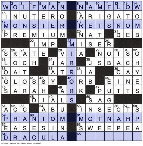 the new york times crossword in gothic 10 31 13 — mirrors