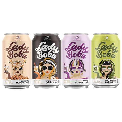 Buy Pack Of Lady Boba Cans Milk Bubble Tea With Boba Pearls In A Can Oz Can With