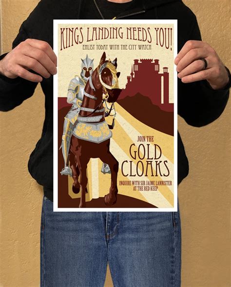 Game Of Thrones Gold Cloaks Recruitment Print 11x17 Etsy