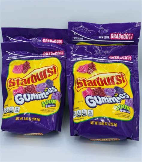 Starburst Gummies Sour Berries Candy Fruit Gummy 8oz Bag For Sale