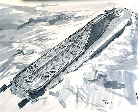 Submarine Aircraft Carrier Concept With Ski Jump Ramp Description From