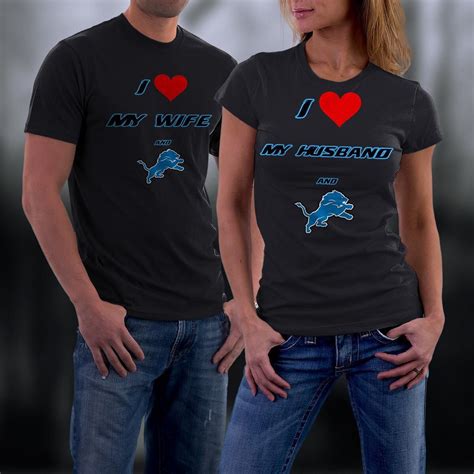 Detroit Lions, Lions Tshirts, Lions Couples Tshirt, I Love my Wife/ Husband And Lions Couples 