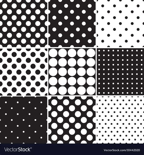 Black Polka Dot Seamless Patterns Royalty Free Vector Image