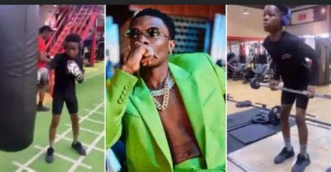 Mixed Reactions As Tife Wizkids First Son Hits The Gym Video