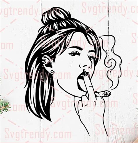 Sexy Girl Smoking Joint Cannabis SVG Sexy Weed Lady SVG Weed Etsy