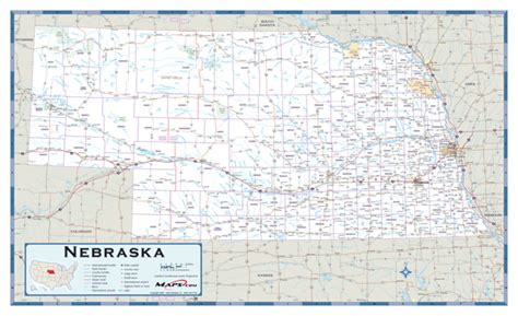 Nebraska County Highway Wall Map By Mapsales