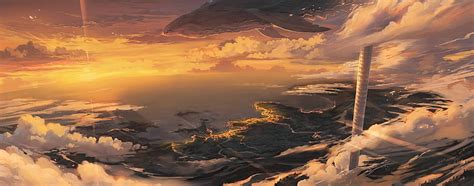 Online Crop Hd Wallpaper Anime Landscape Creature Horizon Sunset