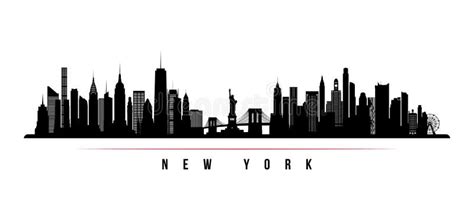 New York City Skyline Black And White Illustration Vector Stock Vector