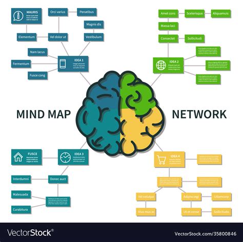 Mind Map Infographic Abstract Brain Thinking Vector Image