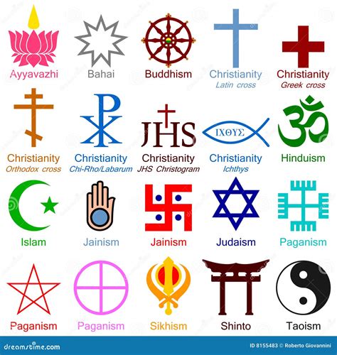 Iconos Coloridos De La Religión Del Mundo Fotos De Archivo Imagen