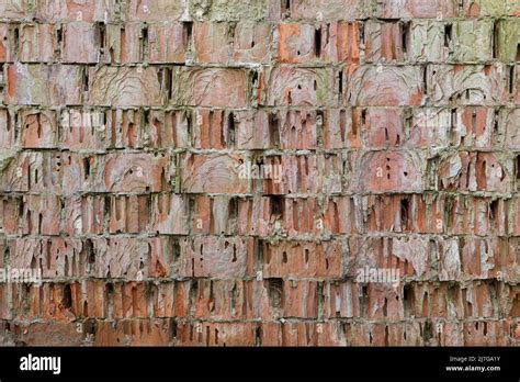 Badly Damaged Brick Wall Background Texture Stock Photo Alamy