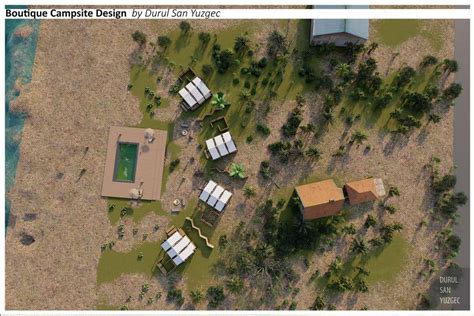 Small Boutique Campsite Design 3d Exterior Design Including Landscape For A Fancy Camp Ground