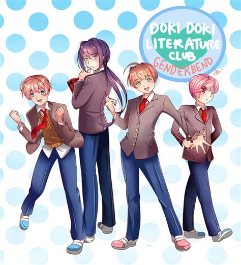 Doki Doki Literature Club Genderbend Version Sayori Monika Yuri