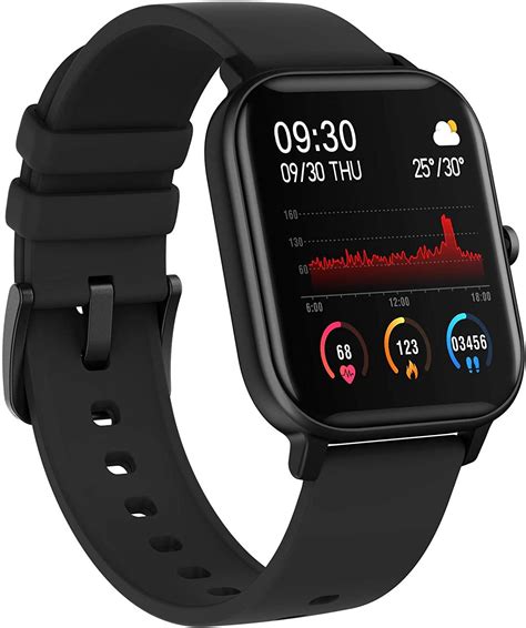 Smart Watch Fitness Tracker With Heart Rate Monitor Black At Mighty