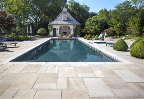 Pool Deck With Natural Stone From Unilock Photos