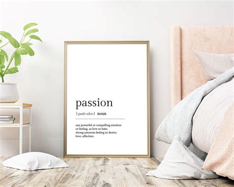 Passion Definition Digital Printa2 Poster Definition Wall Etsy