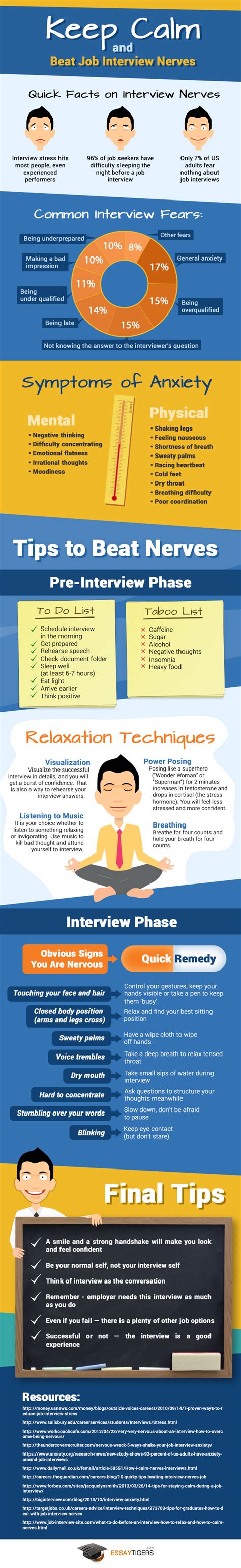 How To Stay Calm During A Job Interview Infographic