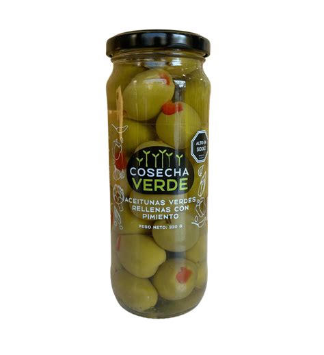 Aceitunas Verdes Rellenas Con Pimiento Cosecha Verde 330g Bechef