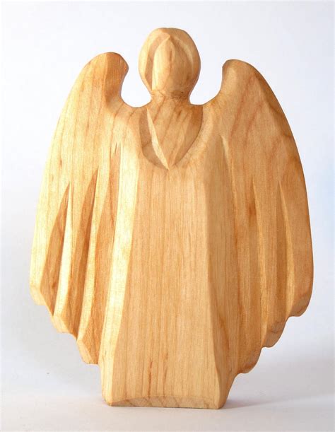 Angel Of Quiet Peace And Calmness Wooden Angel Angel Statue Etsy In