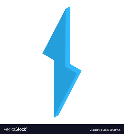 Blue Lightning Bolt Icon Isometric Style Vector Image