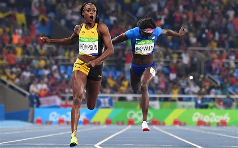 2016 world indoor bronze medalist 🥉. Jamaica's Elaine Thompson completes sprint double, wins ...