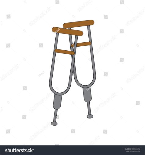 Crutches Simple Illustration Clip Art Vector เวกเตอร์สต็อก ปลอดค่า