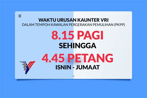 ‍tuan saiful yazan alwi, ketua pengarah jabatan perkhidmatan kuarantin dan pemeriksaan malaysia. Jabatan Perkhidmatan Veterinar Waktu Urusan Kaunter