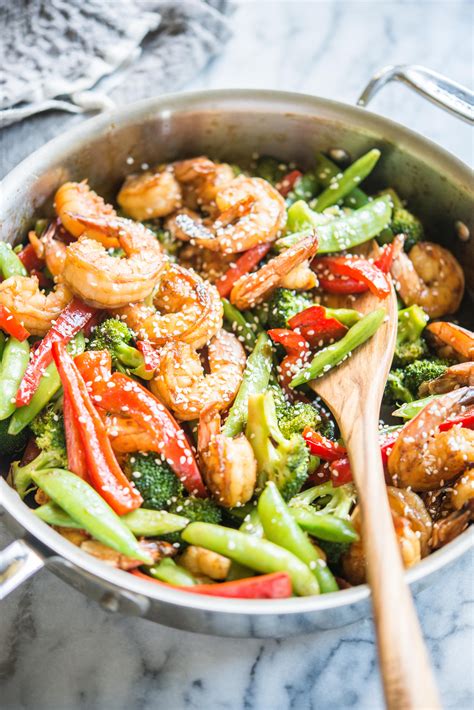 Easy Teriyaki Shrimp Stir Fry With Vegetables Fed And Fit