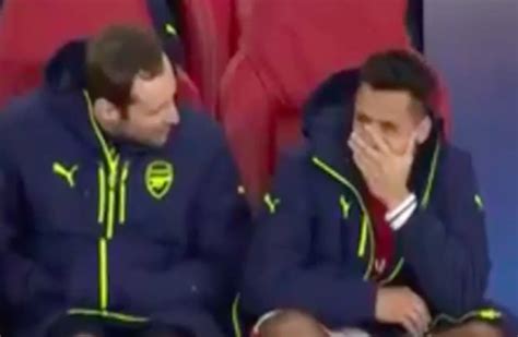 alexis sanchez caught on camera laughing at arsenal s humiliating hammering
