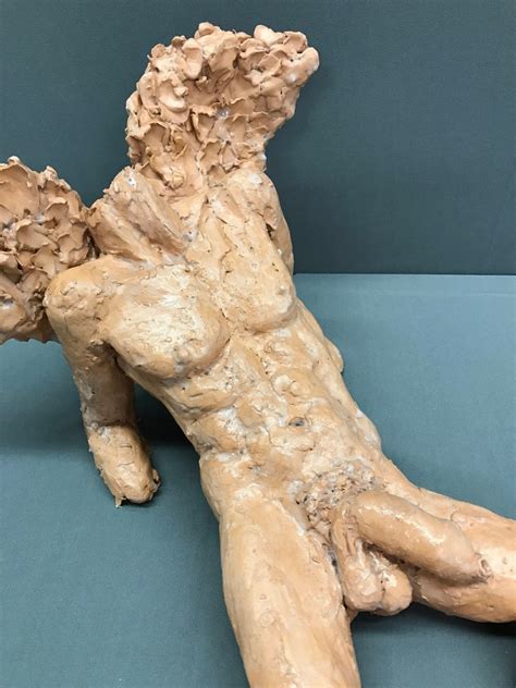 Winged Male Torso Reclining Sensual Male Torso Erogenous Angelic Male Statue Nude Endowed