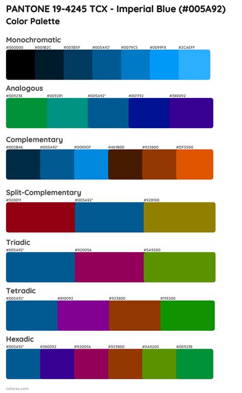 Pantone 19 4245 Tcx Imperial Blue Color Palettes And Color Scheme