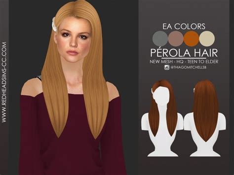 Perola Hair By Thiago Mitchell At Redheadsims Sims 4 Updates