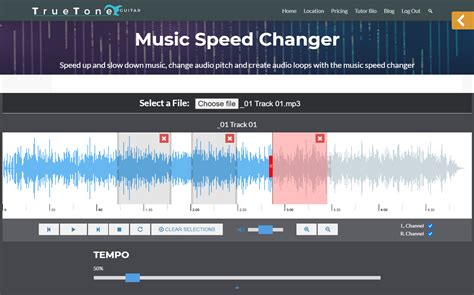 Music Speed Changer And Audio Pitch Shifter Online Truetone Guitar