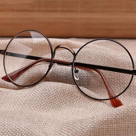 tfj fashion women glasses frames men brand metal vintage round eyeglasses gold shield frame with