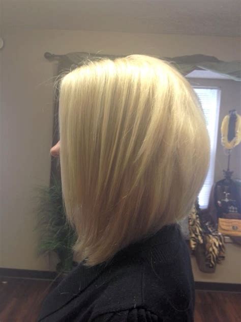 These bobs are normally shorter at the back than they are at the front. Shoulder length Bob A line. | Angled bob hairstyles ...