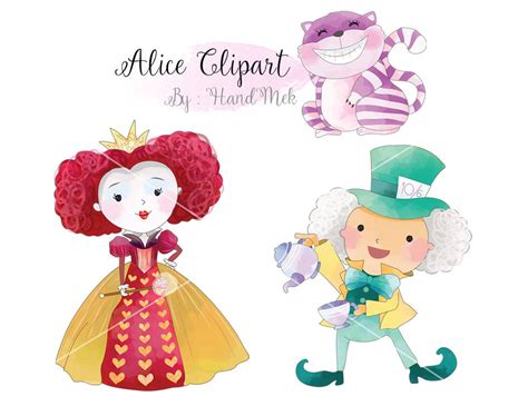 Cute Alice In Wonderland Clipart Instant Download Png File Etsy