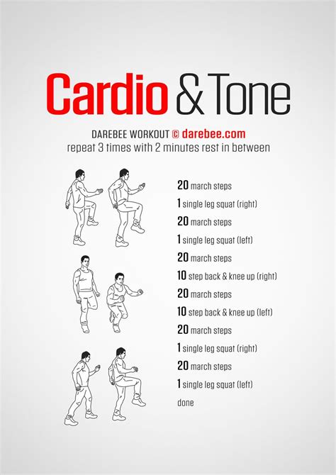 Cardio And Tone Workout Cardio Workout At Home Cardio