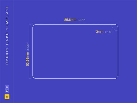 The standard sized credit cards dimension of 85.60 mm by 53.98 mm, creates a ratio of 0.628, which is a millimeter off from a perfect golden ratio or golden section of 2. Credit Card Template and Size by Unblast on Dribbble