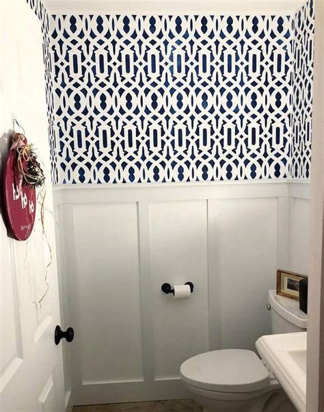 Trellis Allover Stencil Navy and white are a perfect color combination