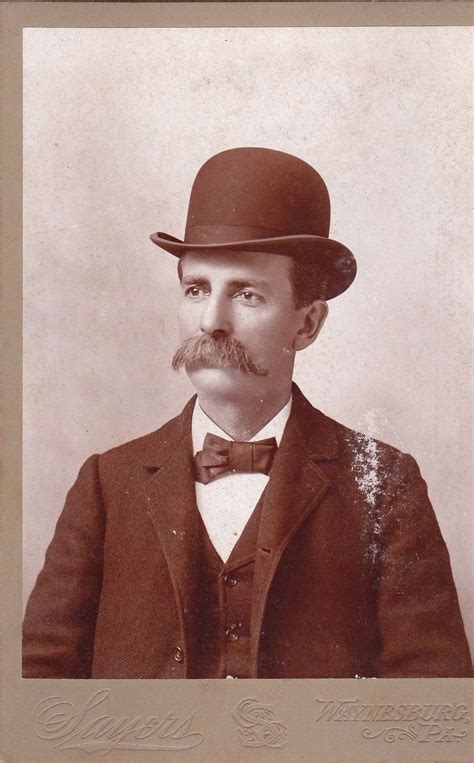 Mustachioed Victorian Man In Bowler Hat S Cabinet Card Etsy