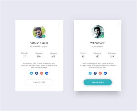 Profile Card Concept On Behance